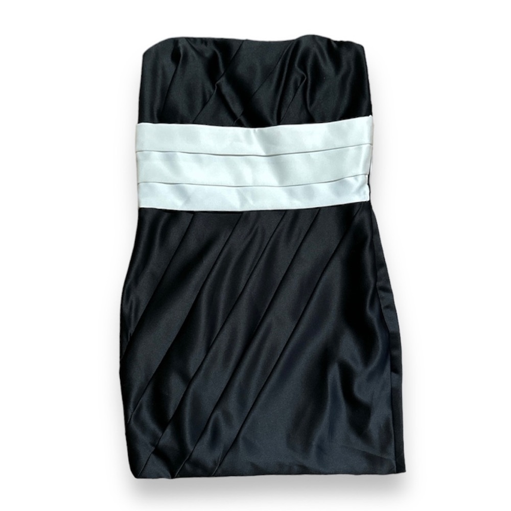 Nwt Y2k Abs Black & White Strapless Bubble Dress Women’s Size 8 Formal Flaws